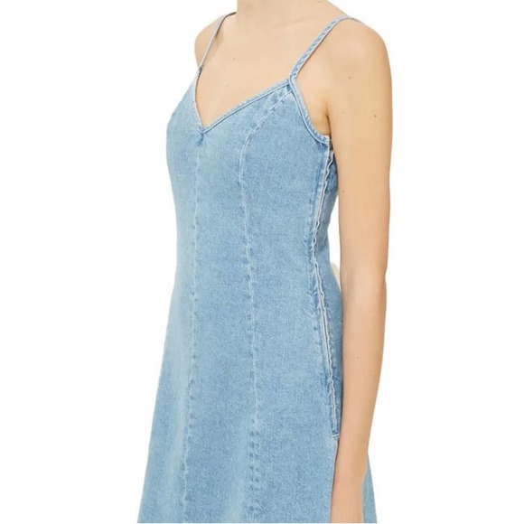 Topshop Lace-up Denim Slip Dress 6 - Picture 3 of 12